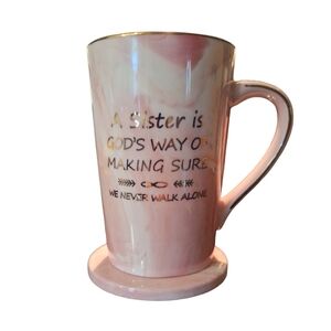 A Sister Is God's Way...Pink Mug With Coaster